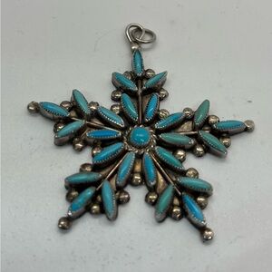 Vintage sterling silver and turquoise pendant